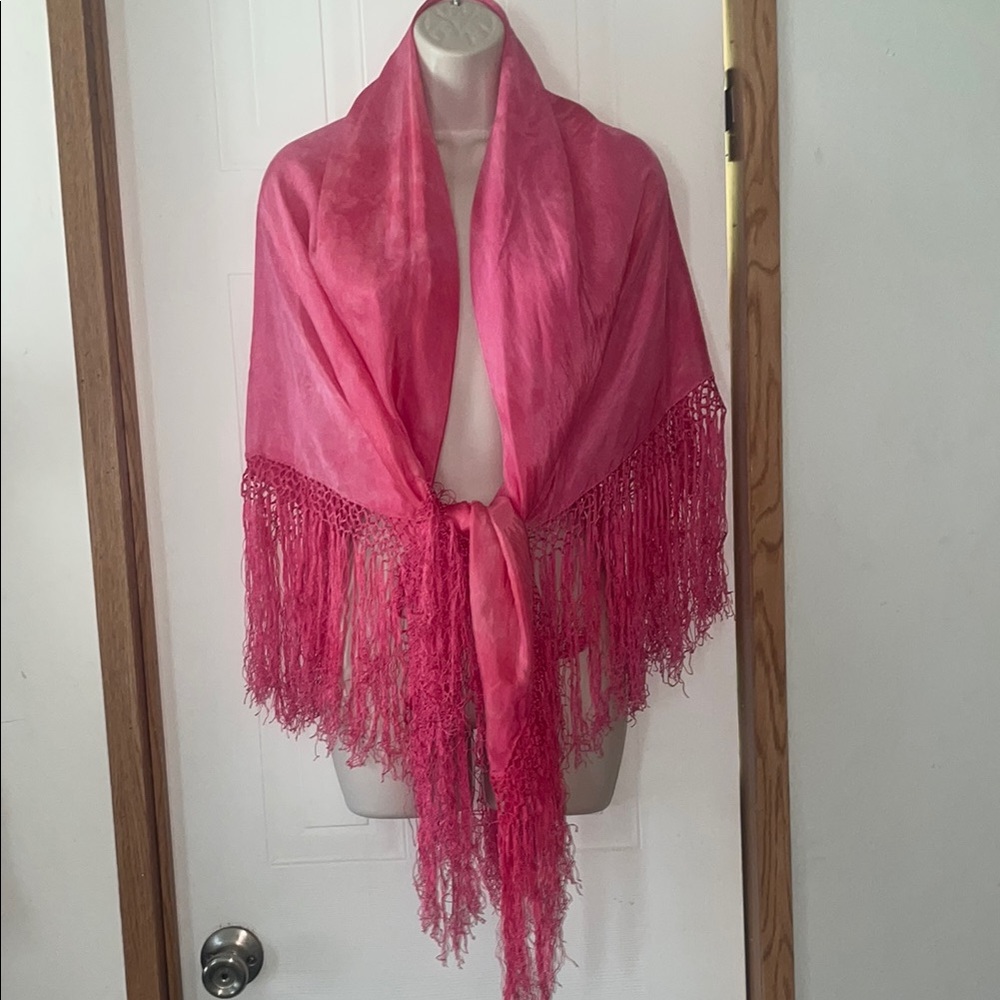 Custom died Shibori silk shaw
